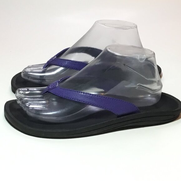 OluKai Kulapa Kai Flip Flops Size 9 Thong Sandals Purple Textured Comfort Beach - Picture 2 of 10